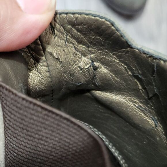 BP Leather Block Heel Ankle Boot Bootie Women's Size 8 Taupe Shoe - Picture 6 of 10